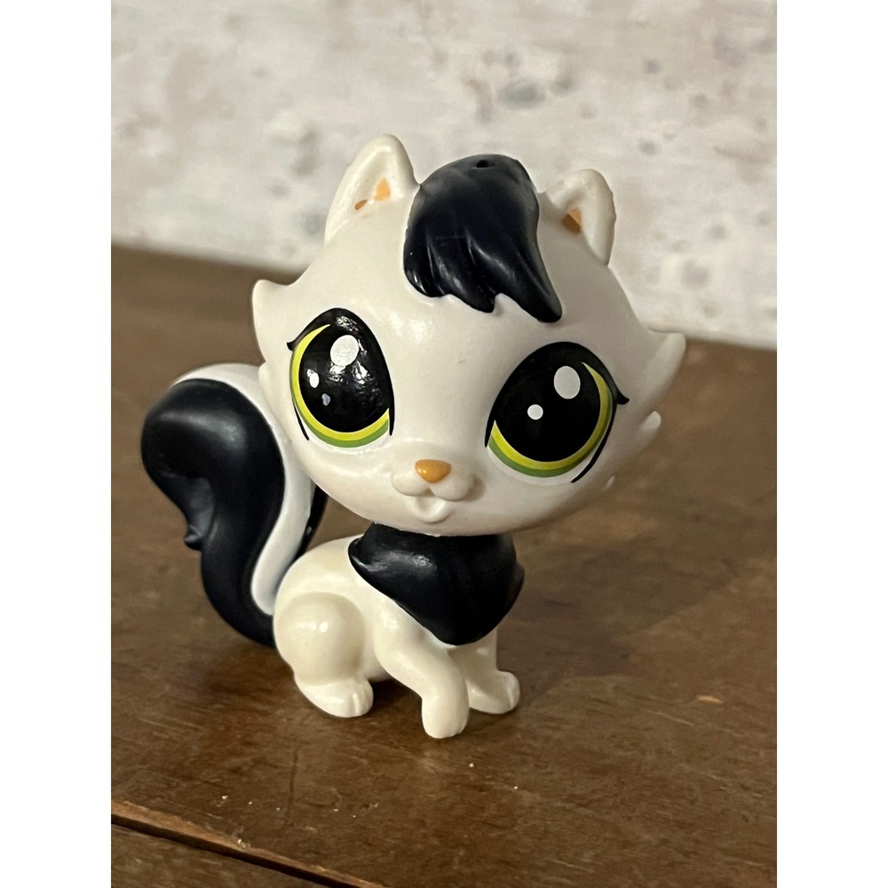 Littlest Pet Shop LPS Glossy‎ Felinsky Kitty Cat #319 Black & White Persia